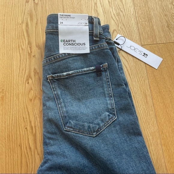 NWT  JOE'S JEANS The Raine Ripped High Waist Raw Hem Slim Straight- 24 - Picture 8 of 13